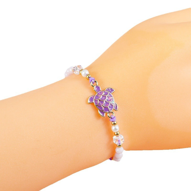 Wholesale Ocean Style Turtle Crystal Bead Bracelet - Fashion Jewelry Accessory for Gift