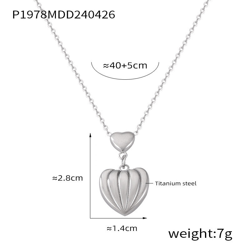 Wholesale Heart Tassel Cross Titanium Steel Necklaces ACC-NE-OMK006