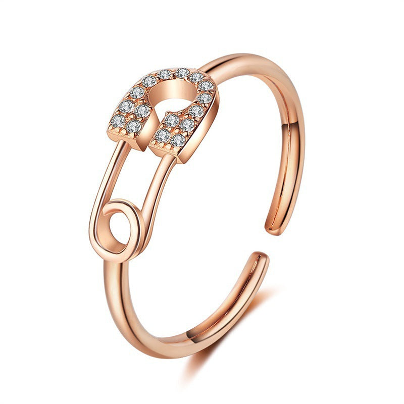 Wholesale  rose gold open  geometric index finger ring