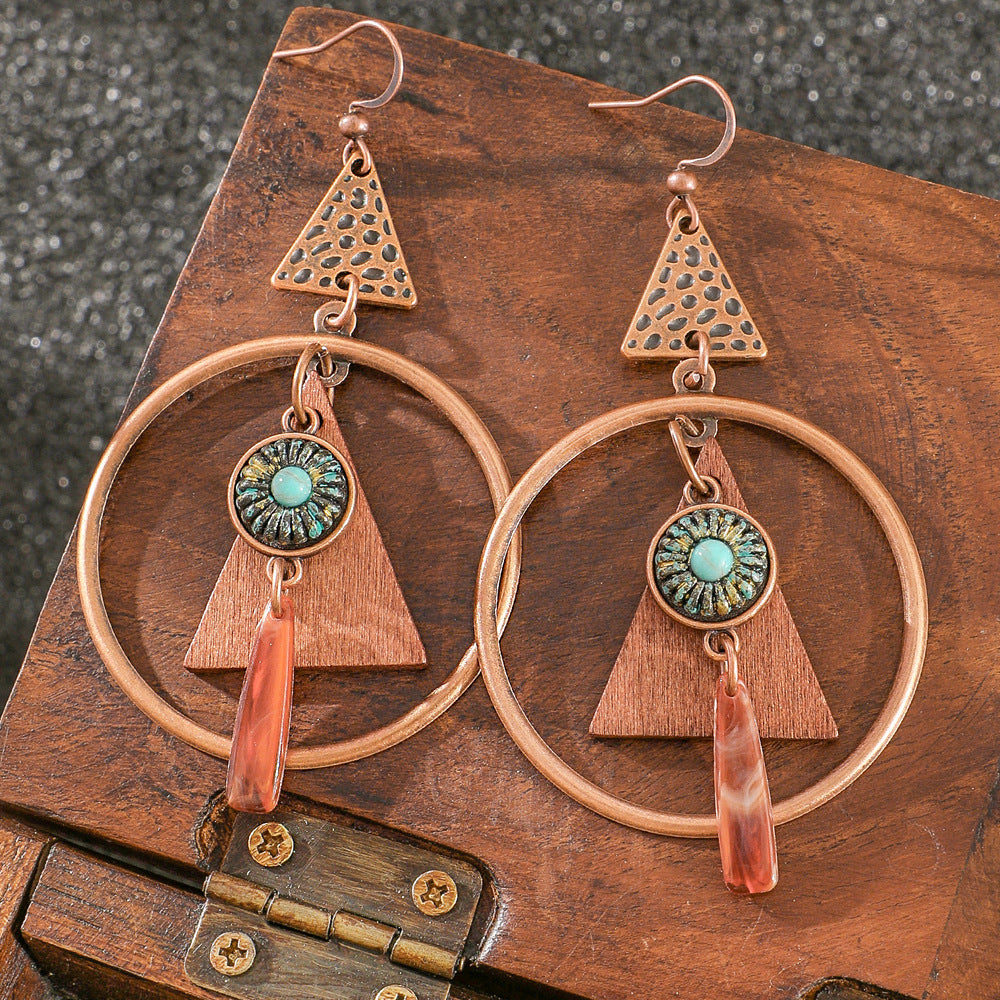 Wholesale Retro Bohemian Ethnic Long Tassel Earrings Zinc Alloy Fashion Accessory