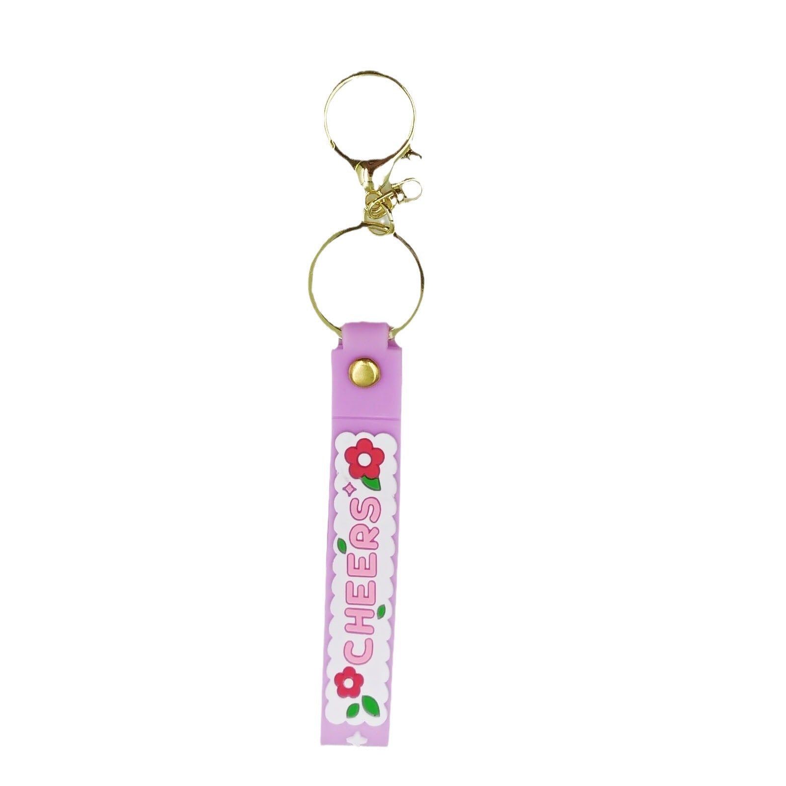 Wholesale 10pcs Plum blossom letter PVC soft glue lanyard keychain
