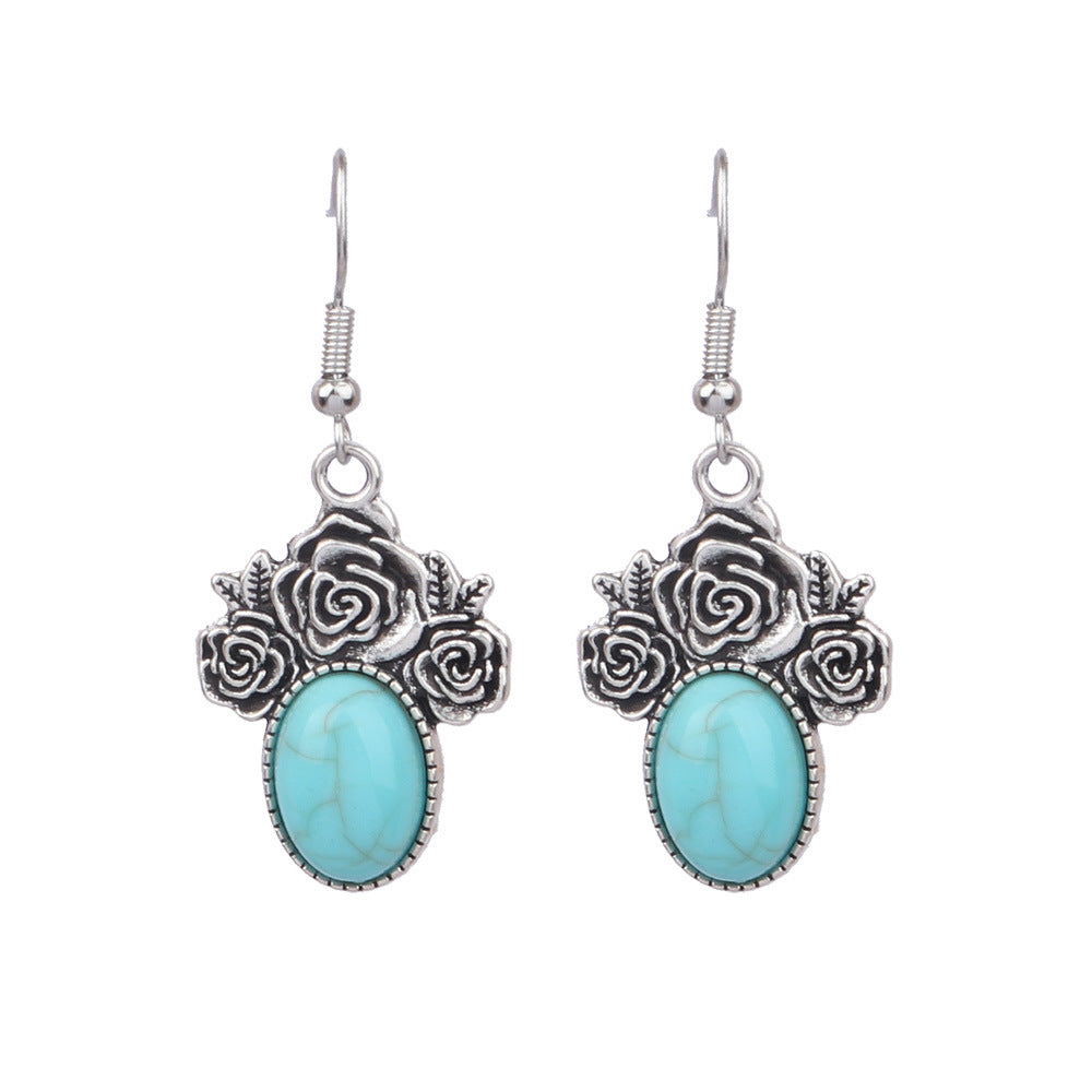 Wholesale Beach Resort Style Alloy Geometric Acrylic Turquoise Earrings for Women ACC-ES-MoMo002