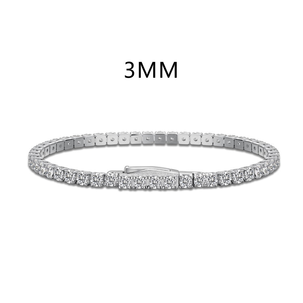 Wholesale Zircon Tennis Bracelet 925 Silver Hidden Clasp Women S Everyday Jewelry Accessory