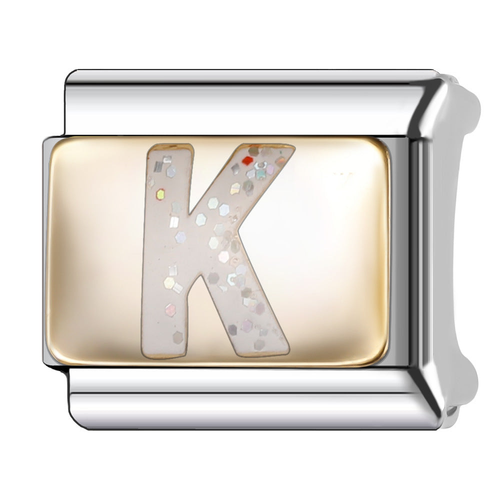 Wholesale Italian Module 9mm Oil-Dropping Gorgeous Letter Bracelet