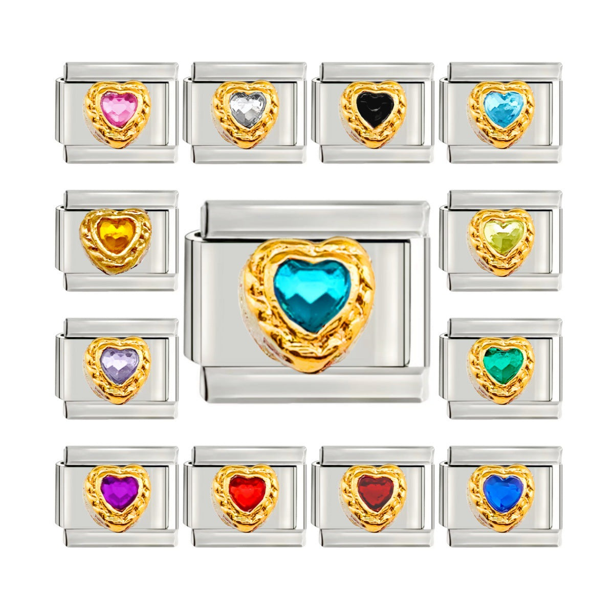 Wholesale  Italian Charm Starter Bracelets DIY square Single Section Creative Stainless Steel Composable Bracelet