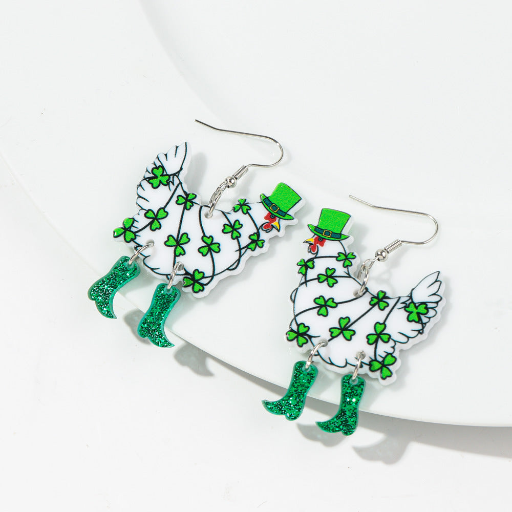 Wholesale Acrylic Cat Earrings Funny Design Party Jewelry Accessory Gift