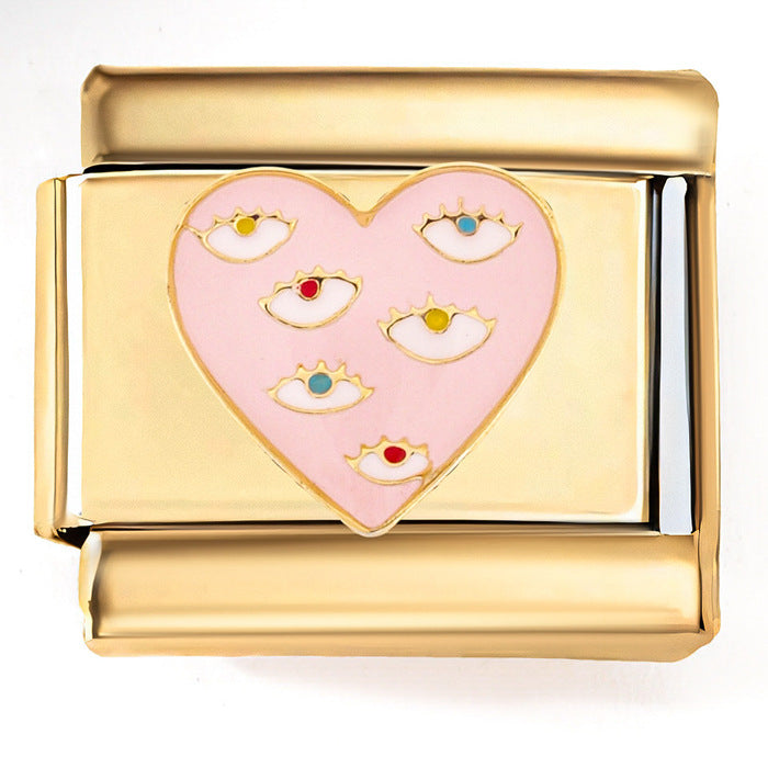 Wholesale Italian Charm Horus Eye Stainless Steel Patchwork Bracelet