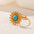 Wholesale Stainless Steel 18K Gold Open Turquoise Ring