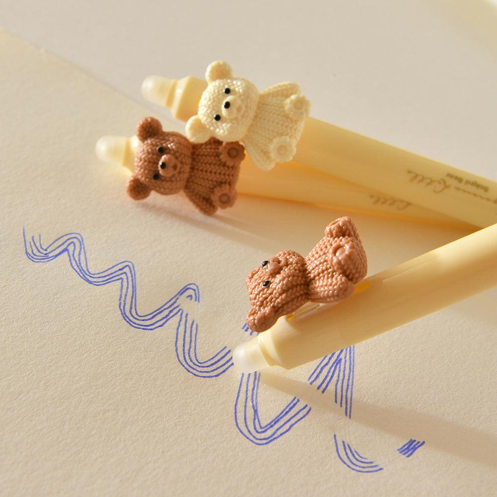 Wholesale  Cheese Bear Press Erasable Gel Pen Ballpoint Pen