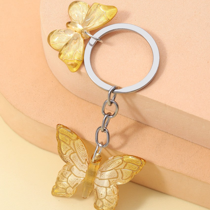 Wholesale Resin DIY Handmade Gradient Butterfly Keychains ACC-KC-RongR075