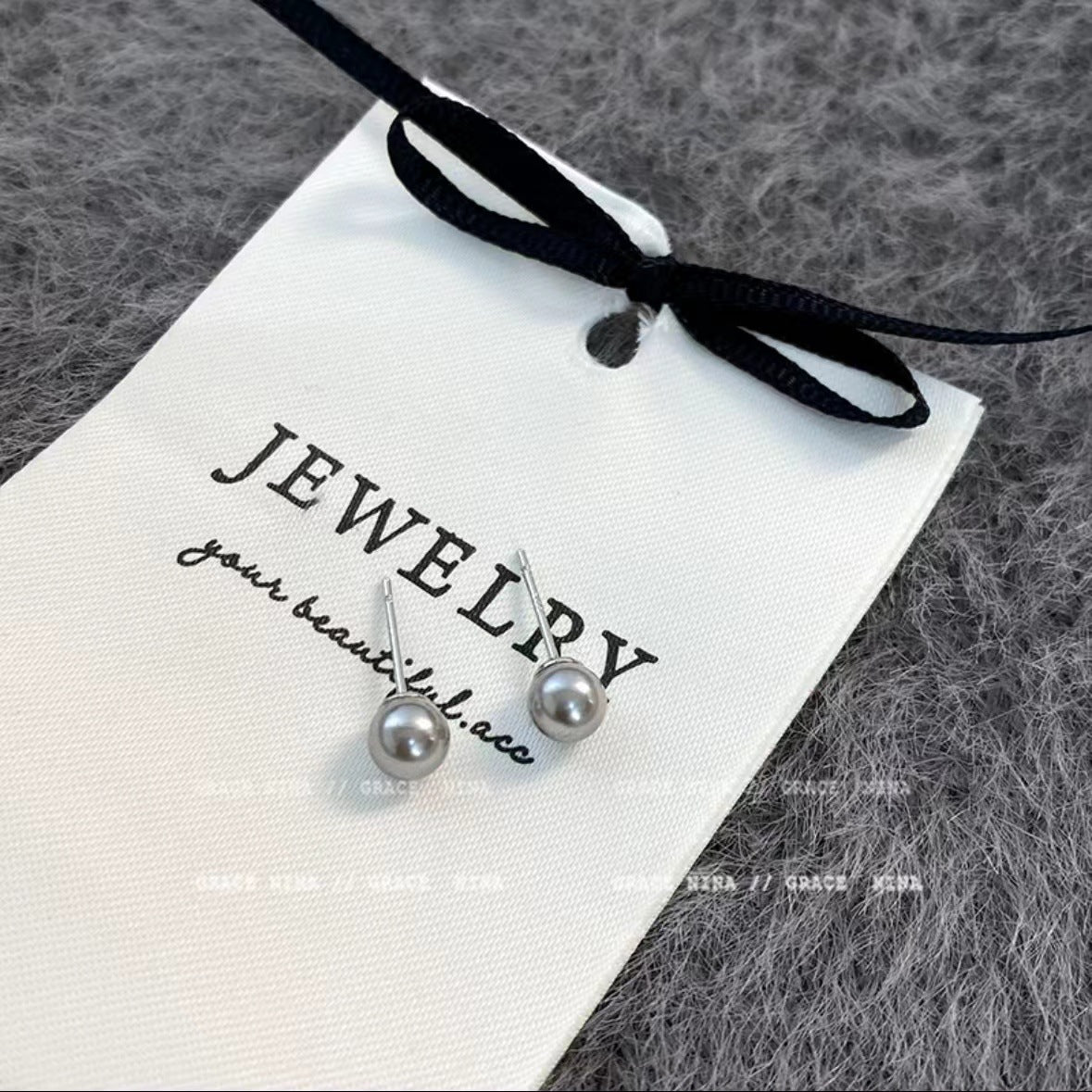 Wholesale S925 Silver Needle Pearl Bun Earrings ACC-ES-Mengf006