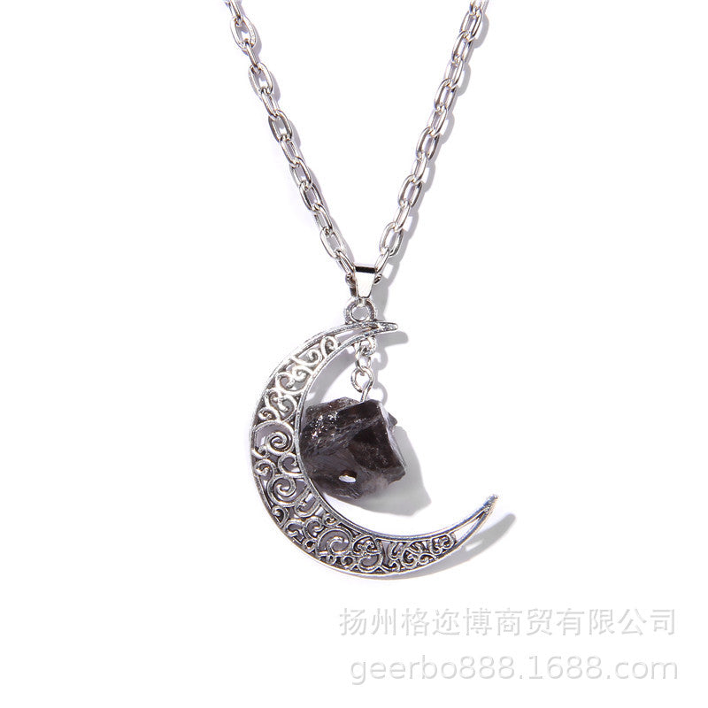 Wholesal women's alloy moon pendant fashion necklace