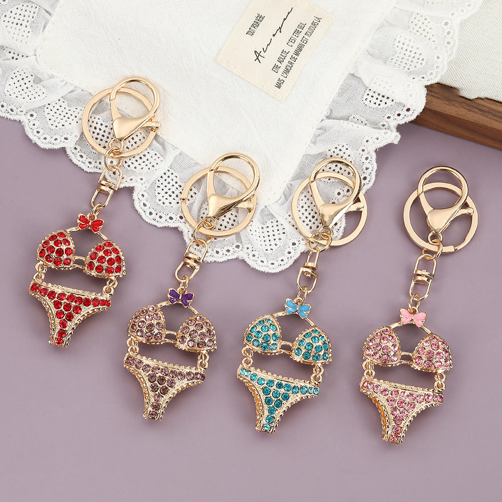 Wholesale Sparkly Rhinestone Zinc Alloy Keychain for Bag Charm Car Key Accessory Gift