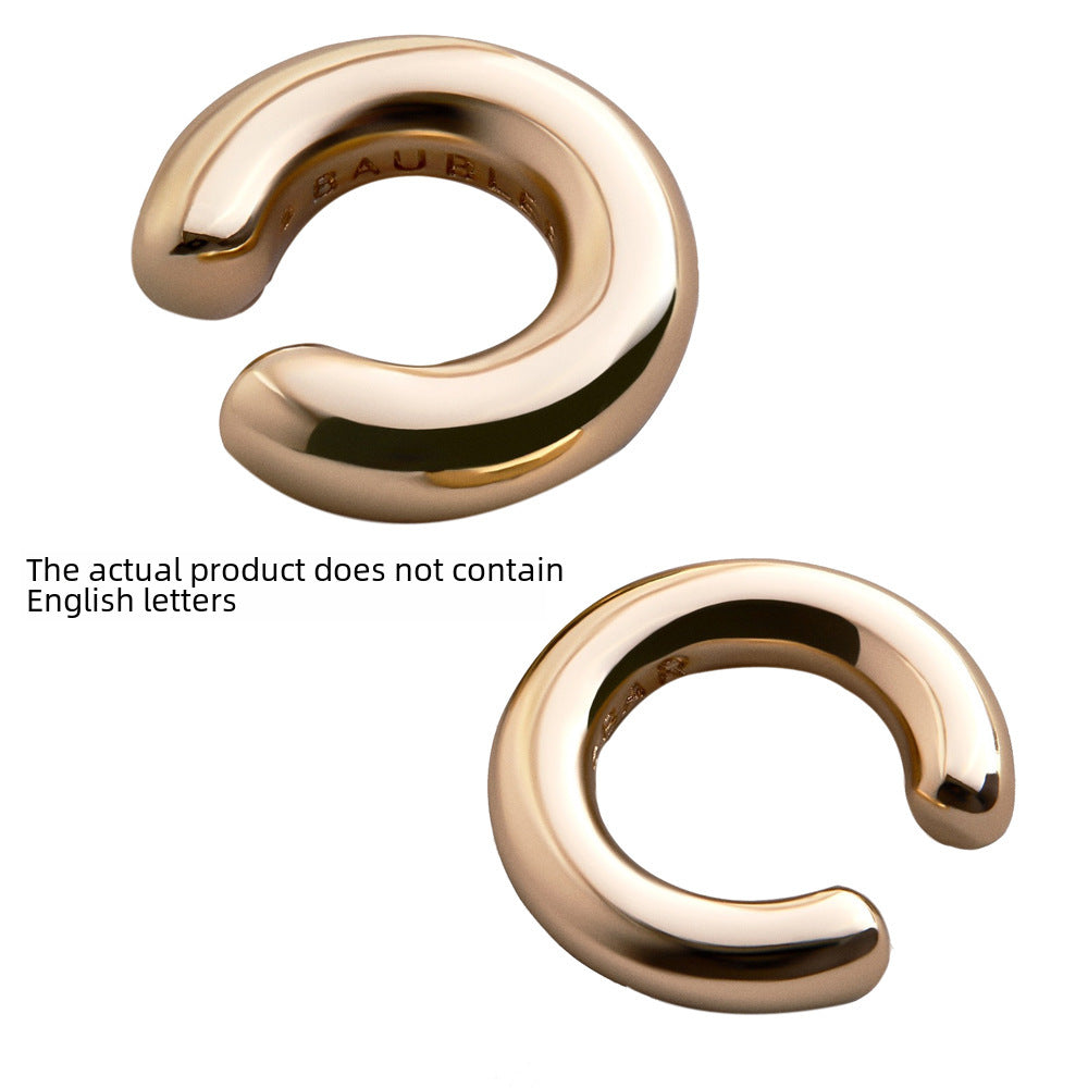 Wholesale  smooth plain ring ear clip retro earrings