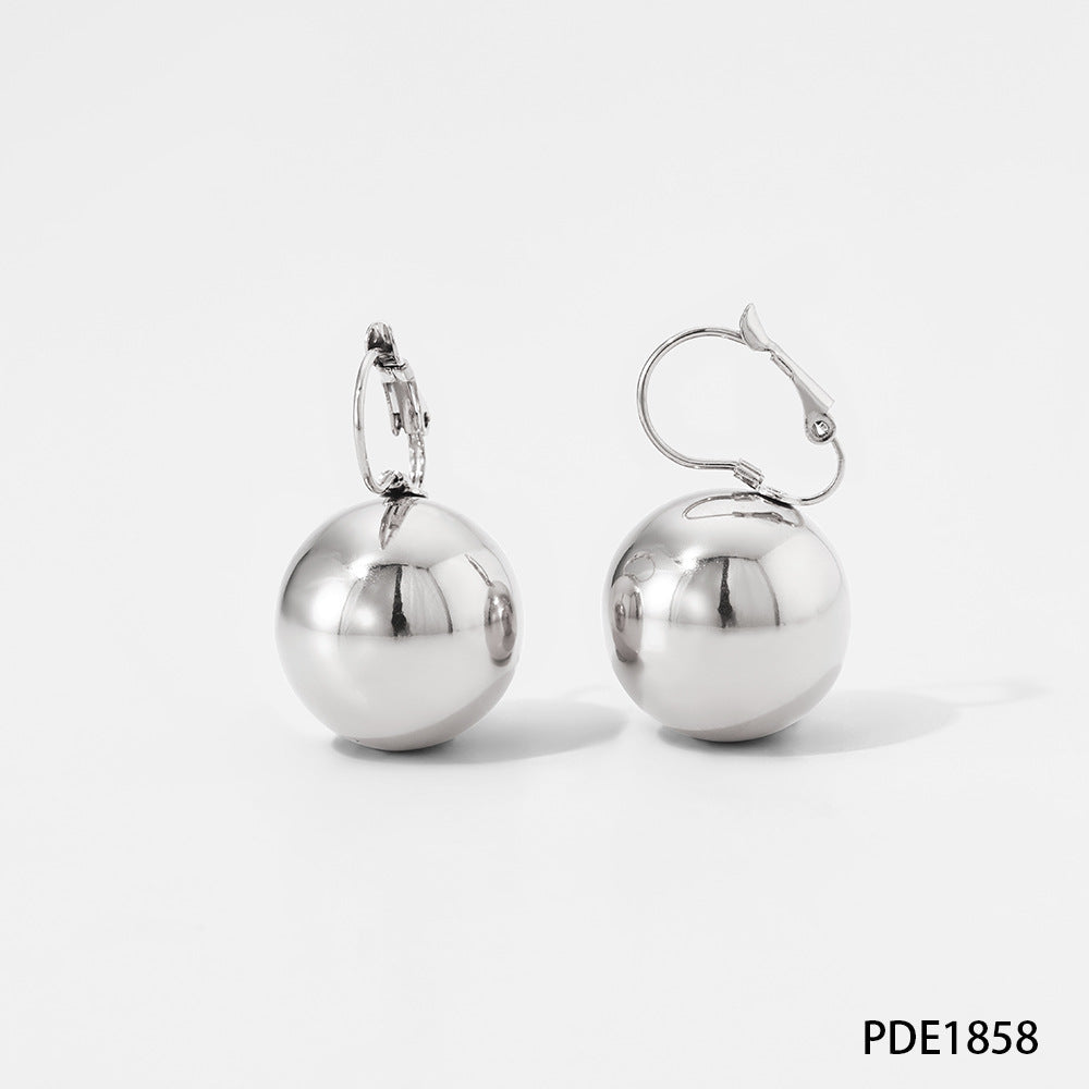 Wholesale gold ball pendant stainless steel earrings