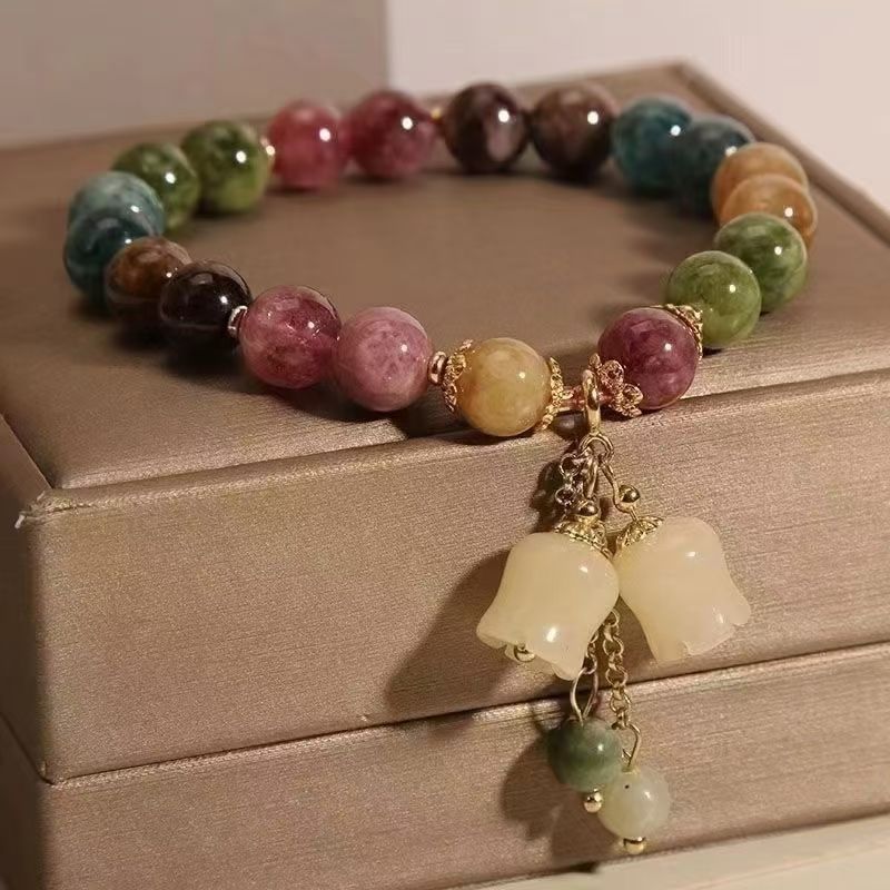 Wholesale Chic Rainbow Color Handmade Glass Beaded Bracelet For Women Fashion Jewelry Accessory Anniversary Gift And Resale