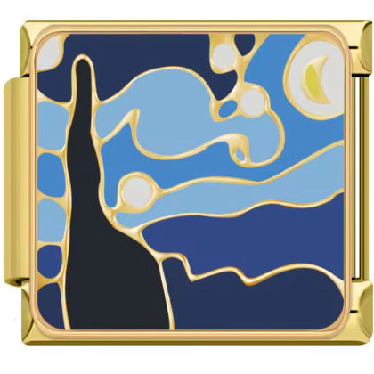 Wholesale  Italian Charm Bracelet 9mm DIY Full Gold Creative Stainless Steel Composable Bracelet