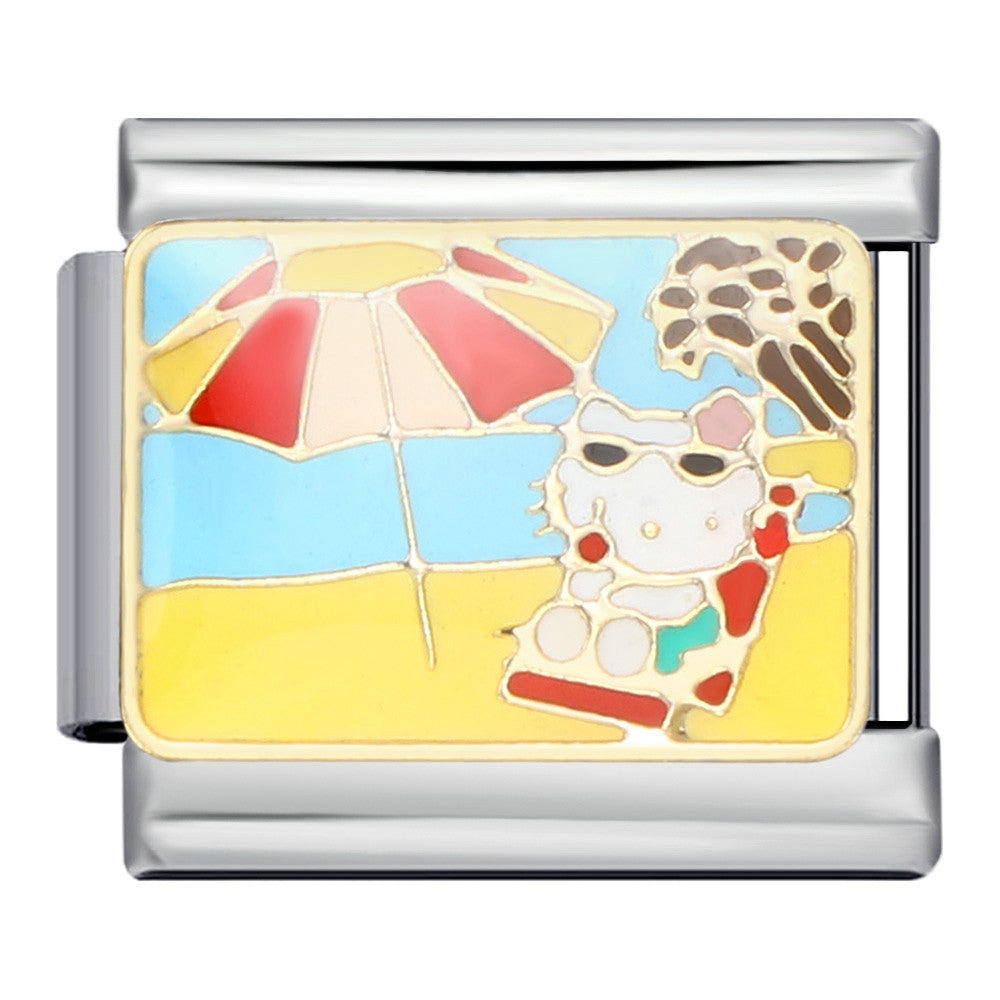 Wholesale Cute cartoon Italian module bracelet titanium steel welding oil dripping DIYCharms