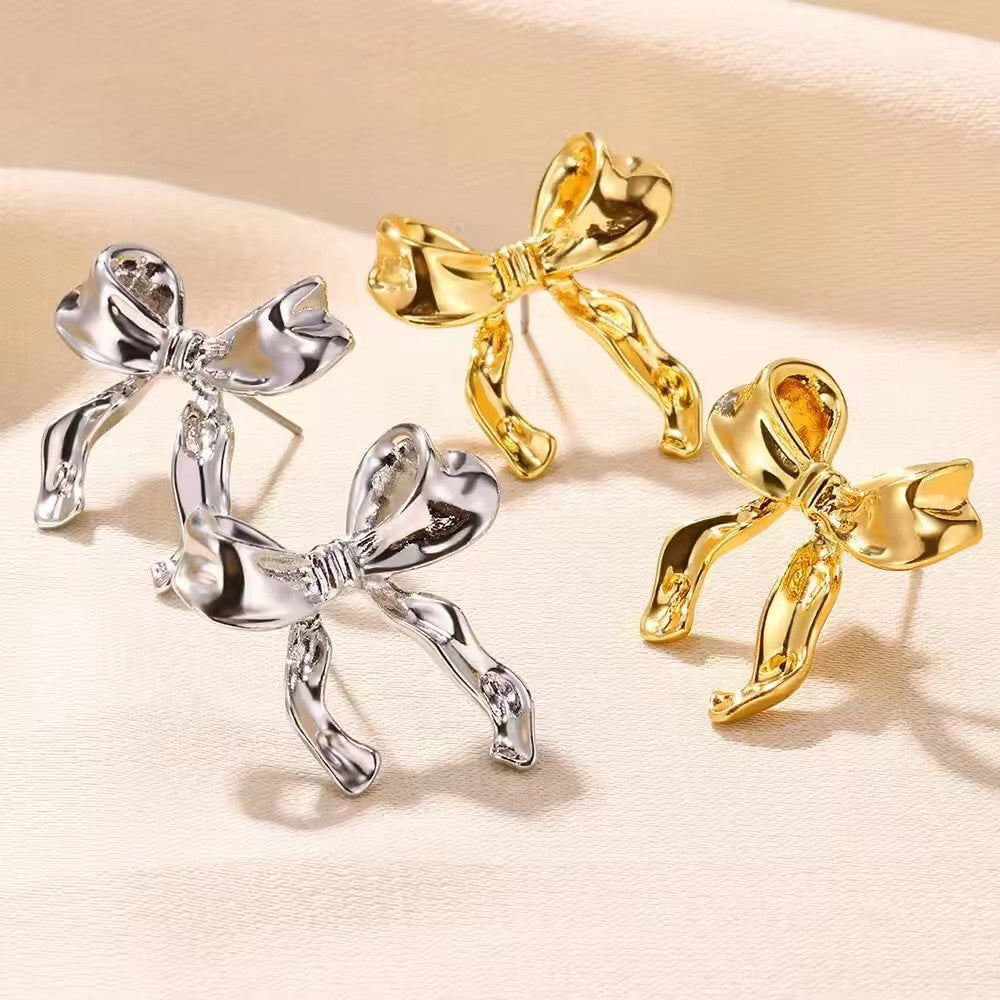 Wholesale Irregular Bow Pleated Earrings Acrylic Earrings ACC-ES-Yunz005