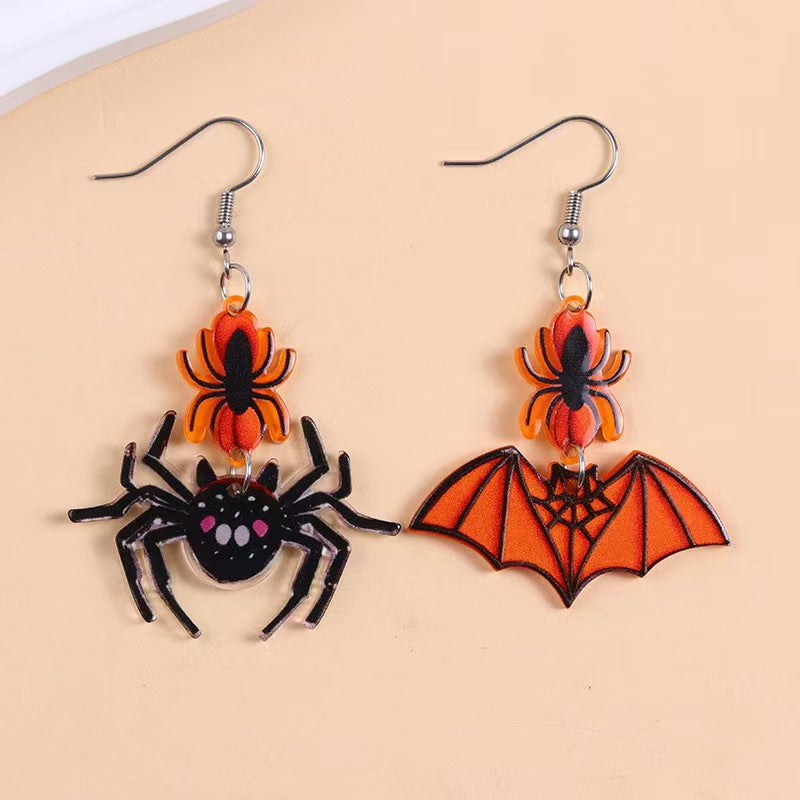 Wholesale  Acrylic Heart Skeleton Dangle Earrings for Women Party Wear Fashion Accessory