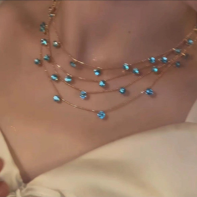 Wholesale  Multi-layer Stacked Zircon Necklace