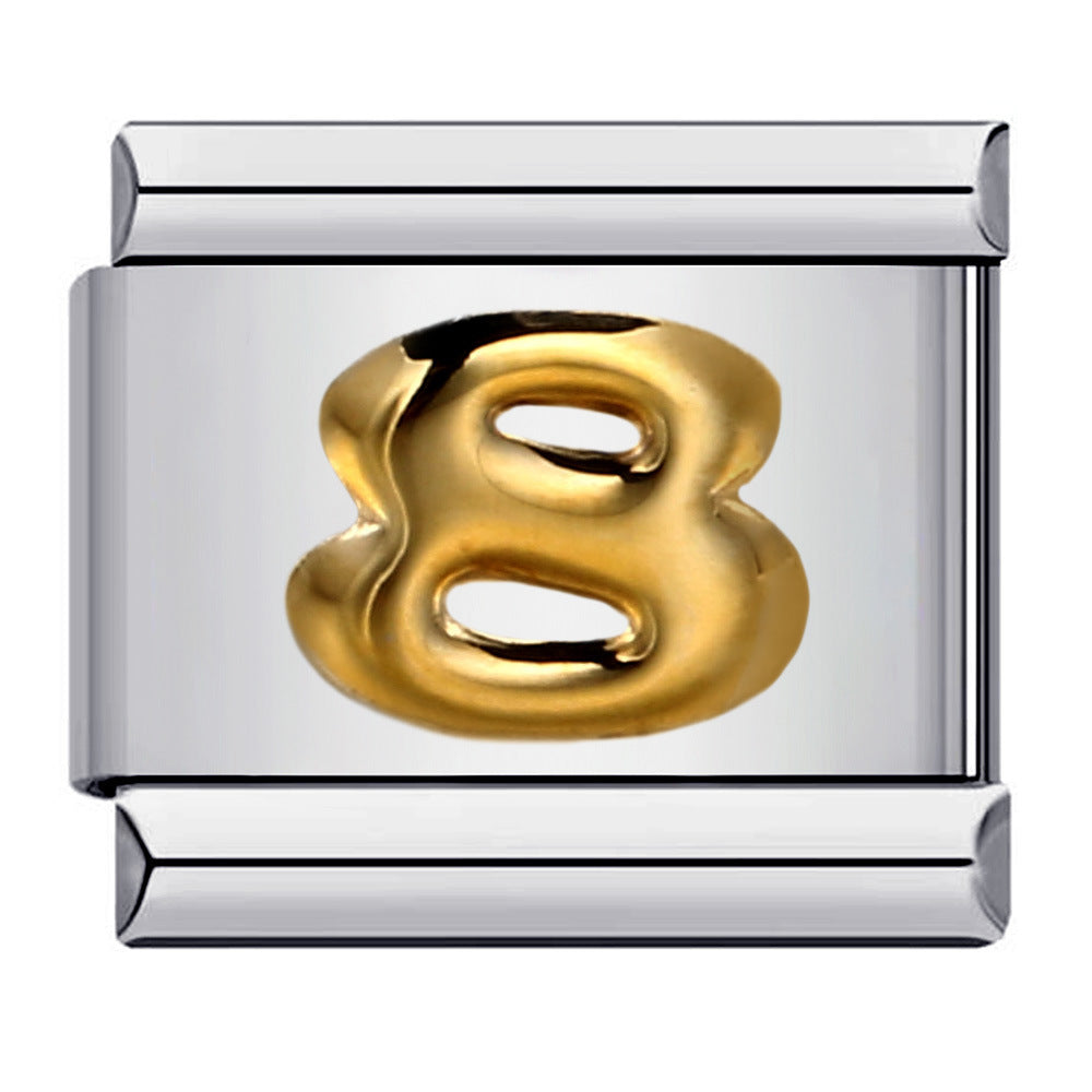 Wholesale Italian Charm Bracelet 9mm DIY Splicing Removable Arabic Numerals Stainless Steel Composable Bracelet