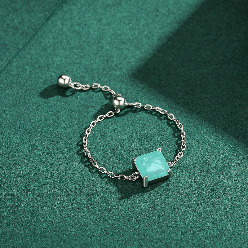 Wholesale  s925 sterling silver Paraiba tourmaline female ring