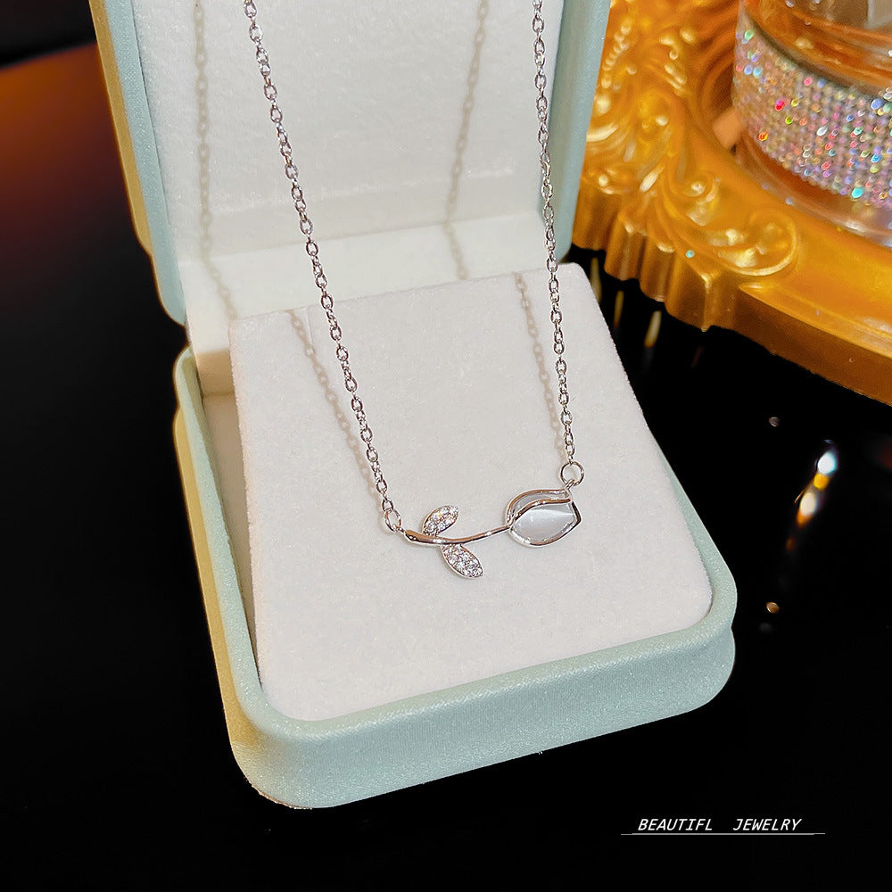 Wholesale Micropaved Zirconia Clavicle Chain Titanium Steel Necklaces Choker Necklace ACC-NE-Xiyue005