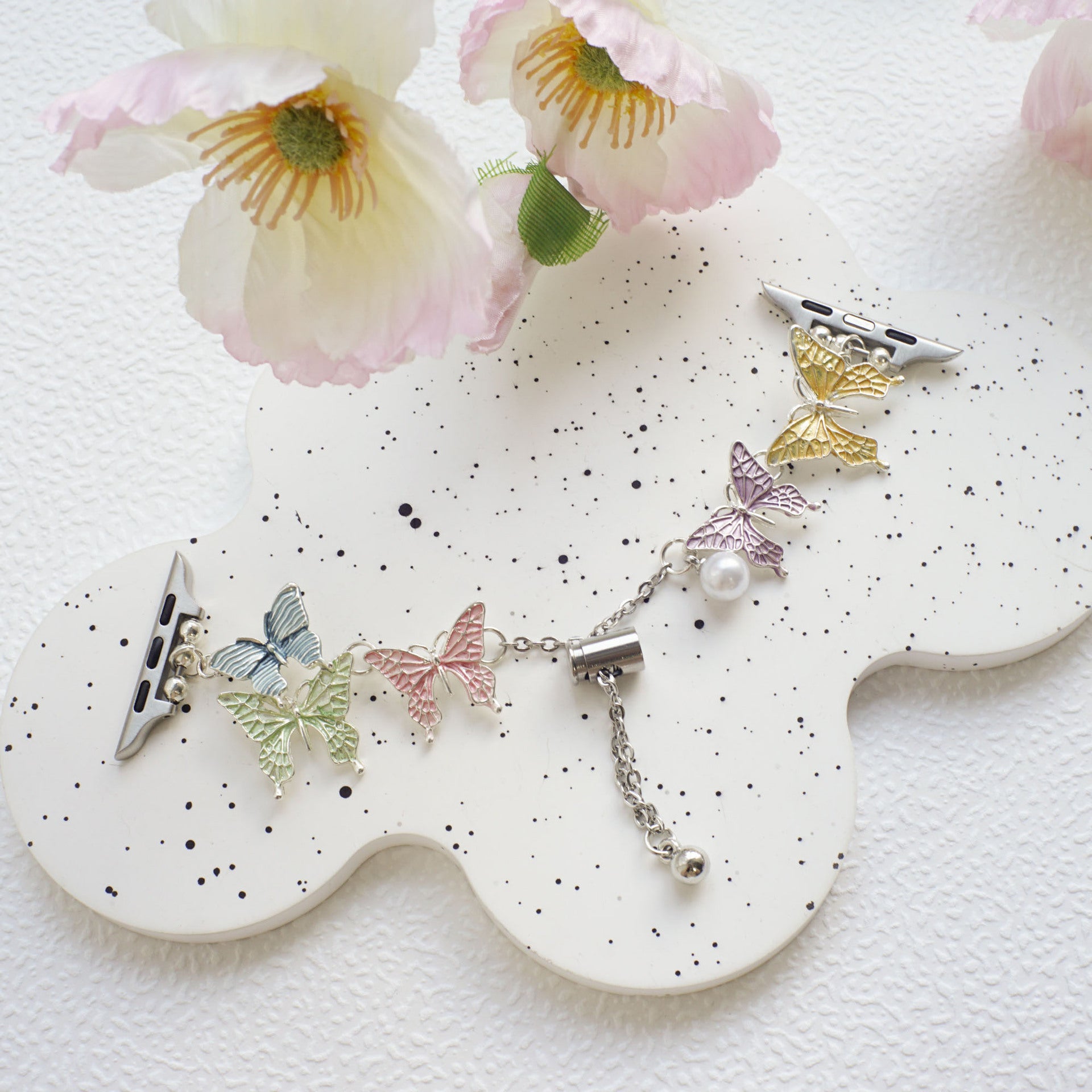 Wholesale Butterfly Faux Pearl Bracelet-Style Watch Strap