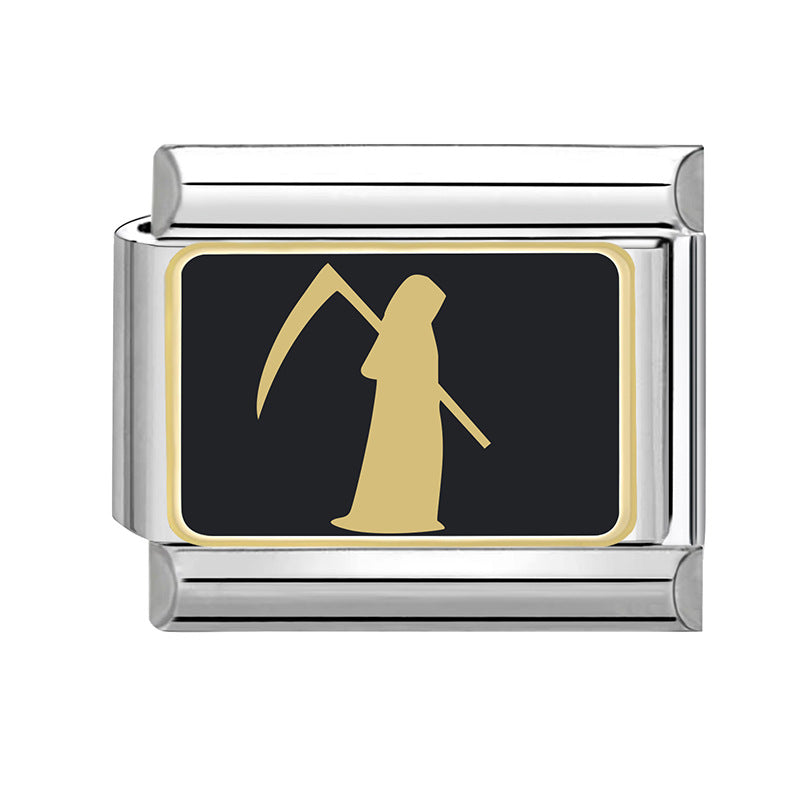 Wholesale Italian Charm Bracelet 9mm DIY Splicing Black Halloween Series Stainless Steel Composable Bracelet