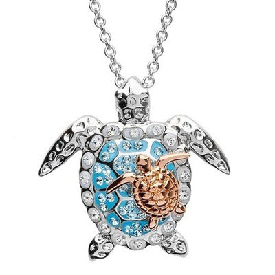 Wholesale Trendy Turtle Pendant Necklace Gold Alloy O Chain Boutique Resale