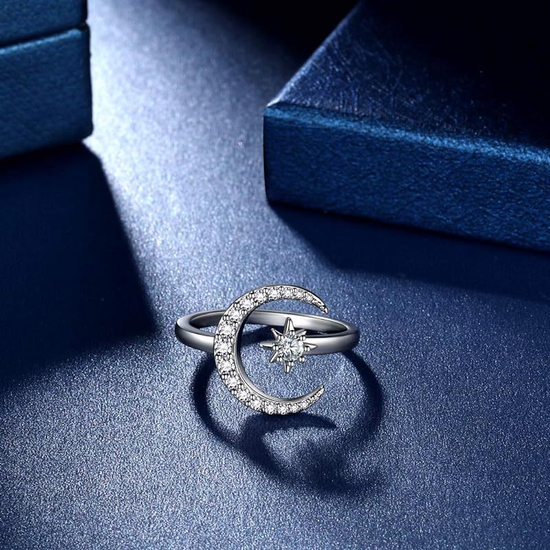 Wholesale Crescent Star Open Adjustable Ring ACC-RS-YiRong003