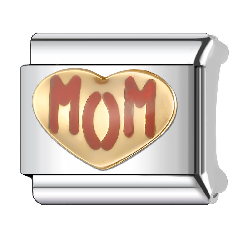 Wholesale Italian Charm Bracelet 9mm DIY Splicing Creative Pattern Stainless Steel Composable Bracelet