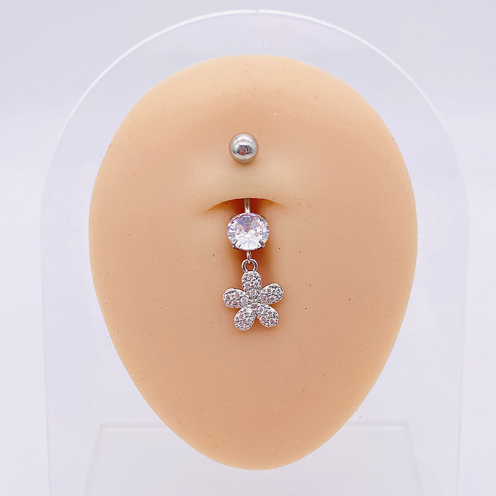 Wholesale Stainless Steel Long Tree of Life Zircon Belly Button Nails Body Jewelry ACC-BJ-ChenY001