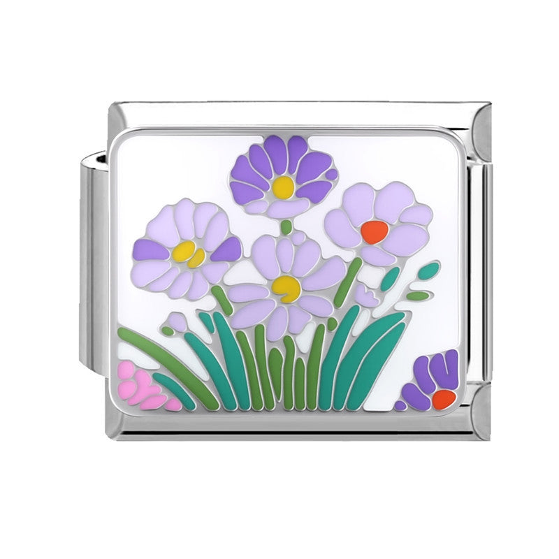 Wholesale  9mm Italian Charm Starter Bracelets DIY square Single Section Creative Stainless Steel Composable Bracelet
