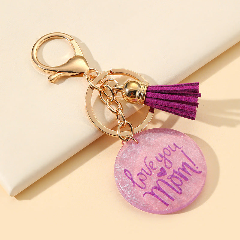 Wholesale Mother's Day MOM Resin Tassel Keychain ACC-KC-HuiWen011