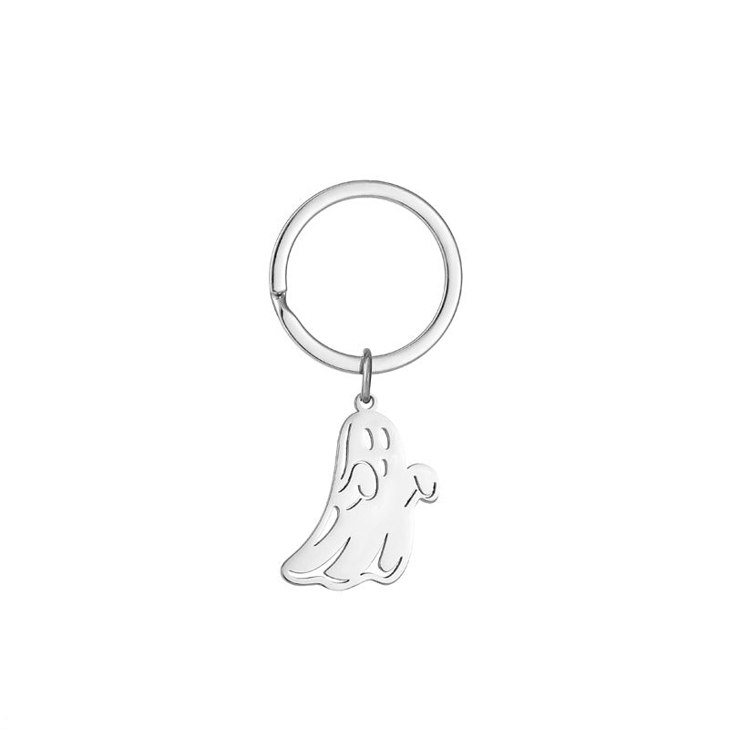 Wholesale Halloween Cute Cartoon Ghost Stainless Steel Keychains ACC-KC-JinZhu015