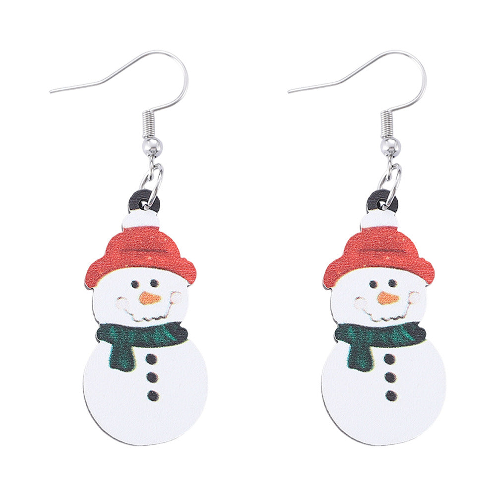 Wholesale Christmas cute gift winter snowman pendant earrings
