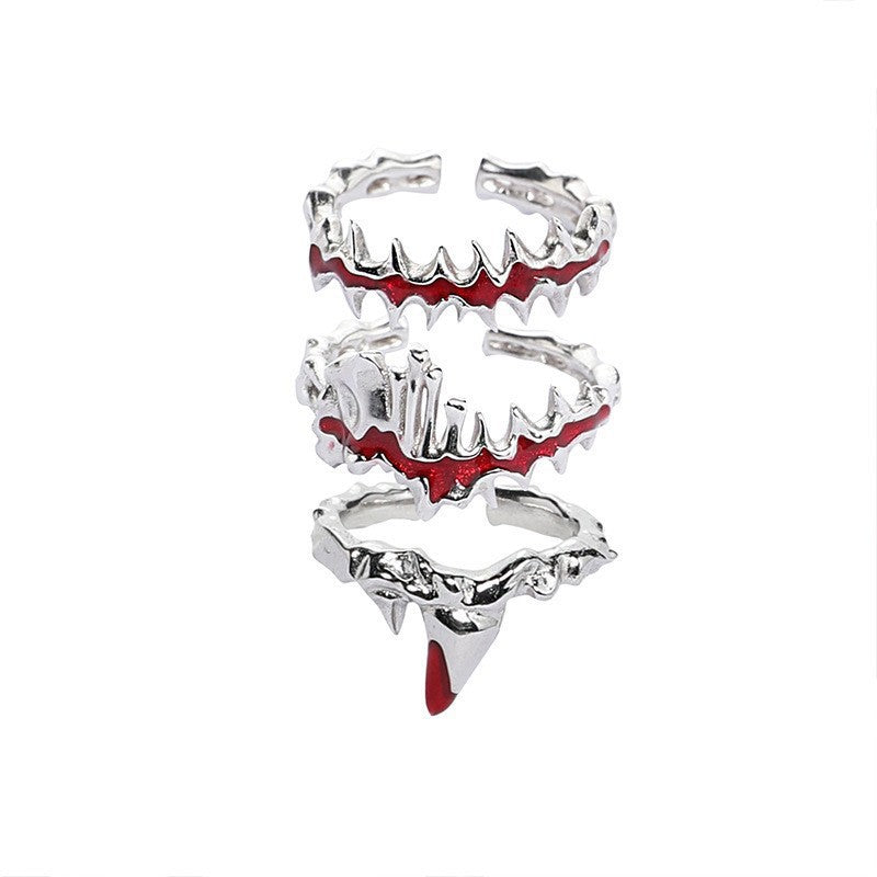 Wholesale Women S Open Ring Red Flame Irregular Geometric French Style Fashion Jewelry Gift For Everyday Wear