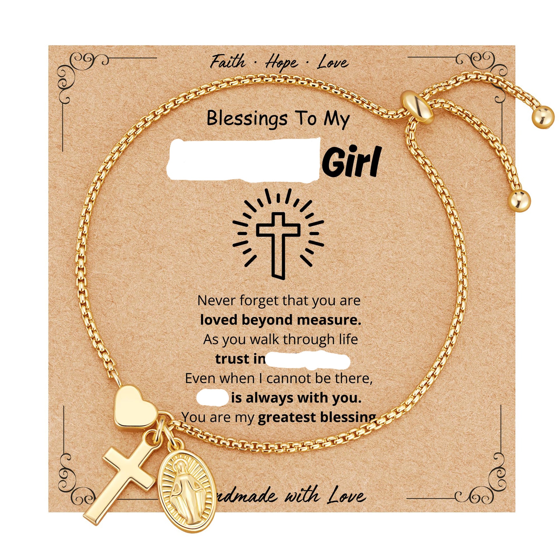 Wholesale Heart and Cross Faith Bracelet