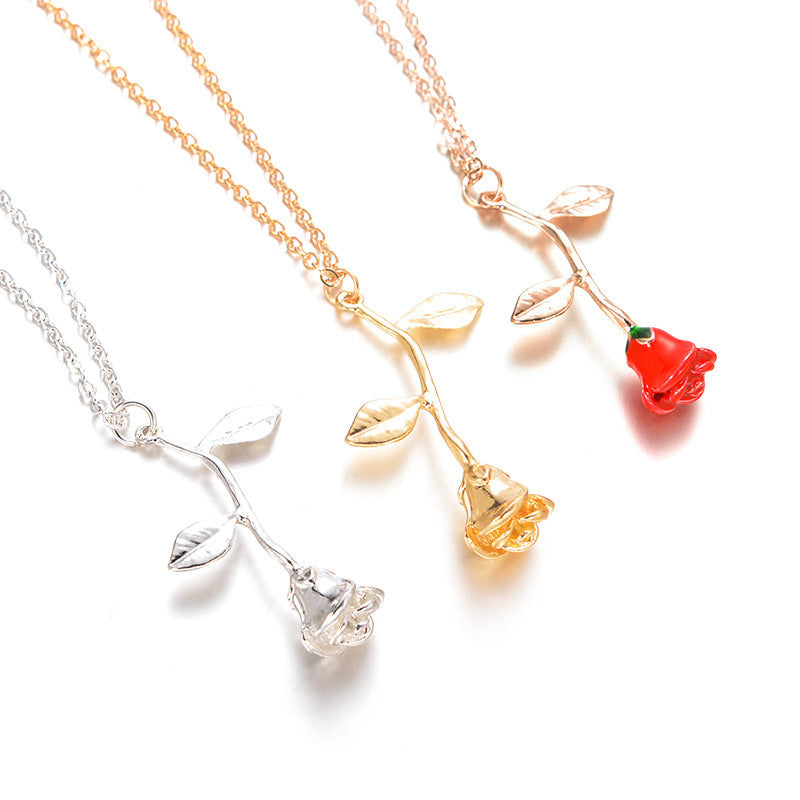 Wholesale  rose pendant necklace