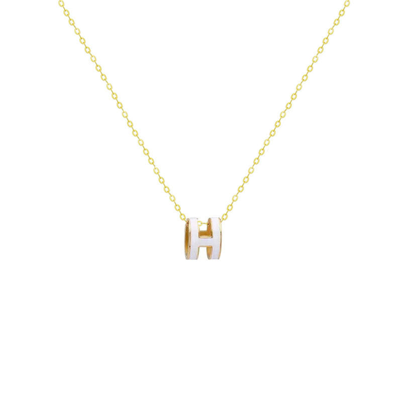 Wholesale Alloy H letter oil drop necklace