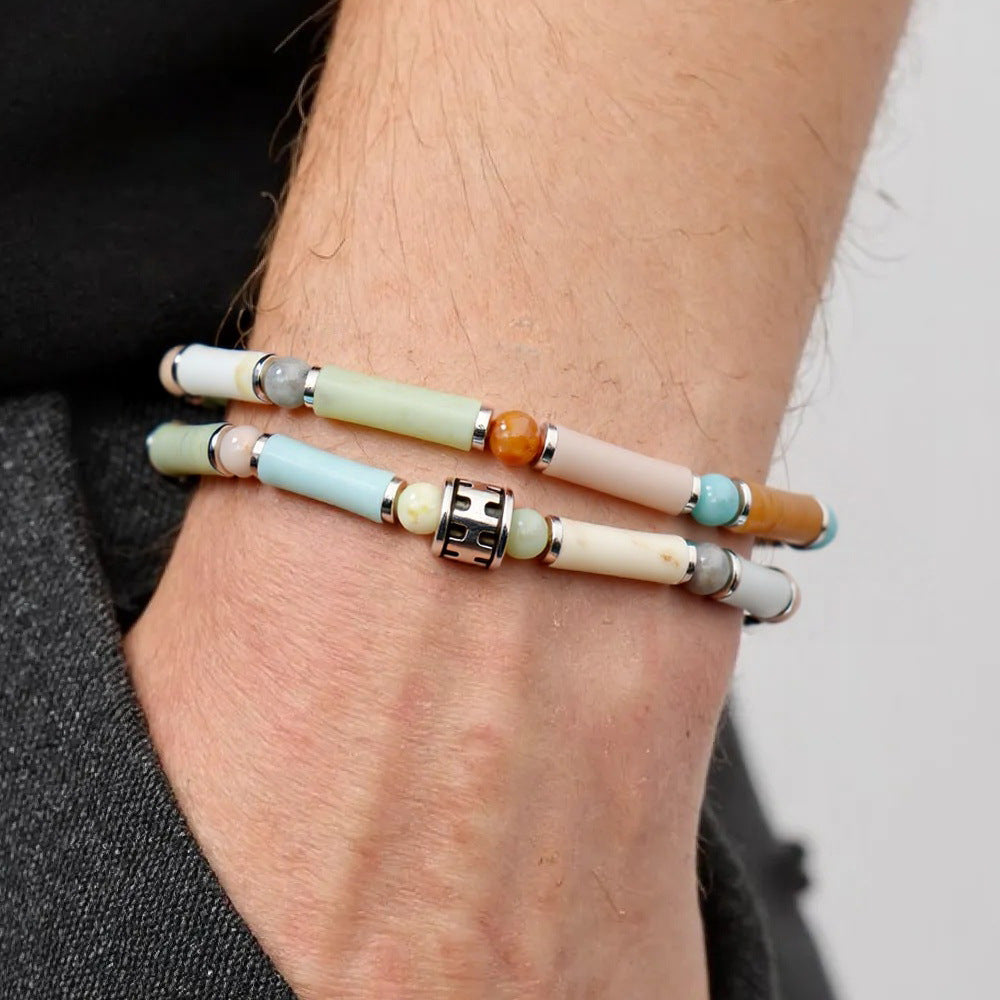 Wholesale Bohemian style turquoise beaded bracelet tiger eye stone colorful bracelet