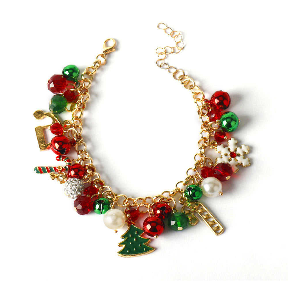Wholesale Christmas Santa Claus Elk Christmas Tree Candy Bracelet ACC-BT-HX006