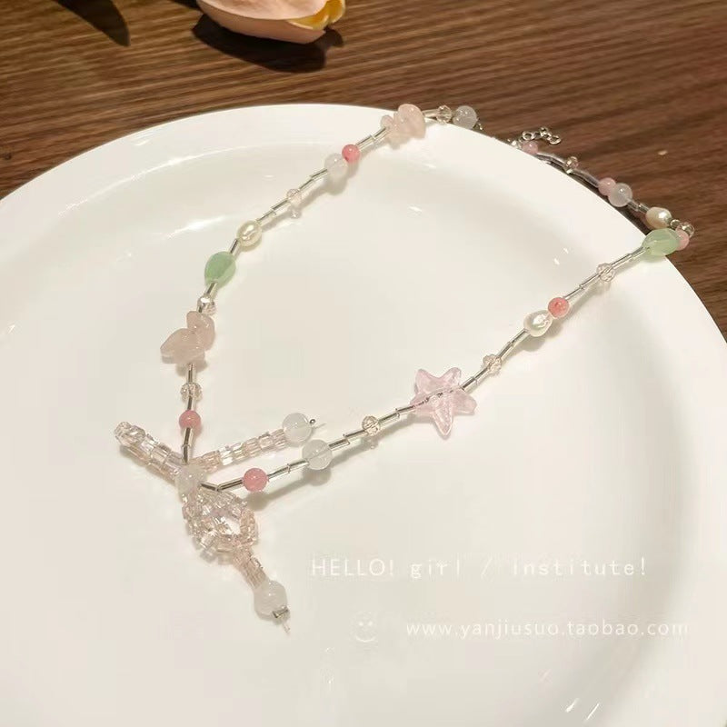 Wholesale  Color Shell Peach Heart Necklace