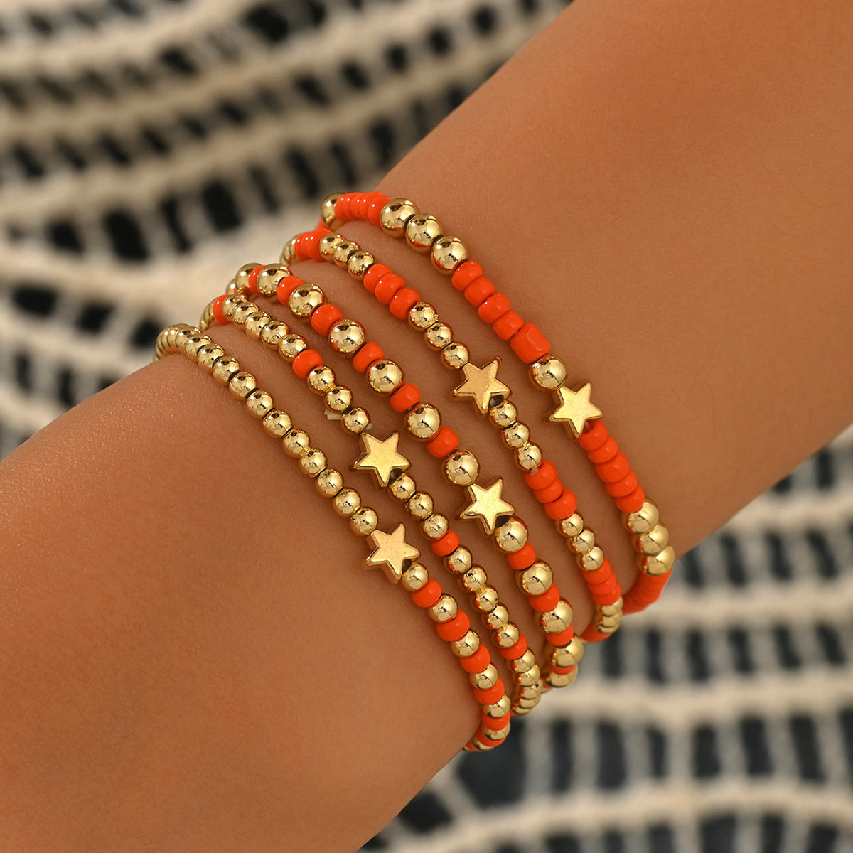 Wholesale Bohemian Beaded Bracelet Set Colorful Cross Design Women S Jewelry Accessory Gift