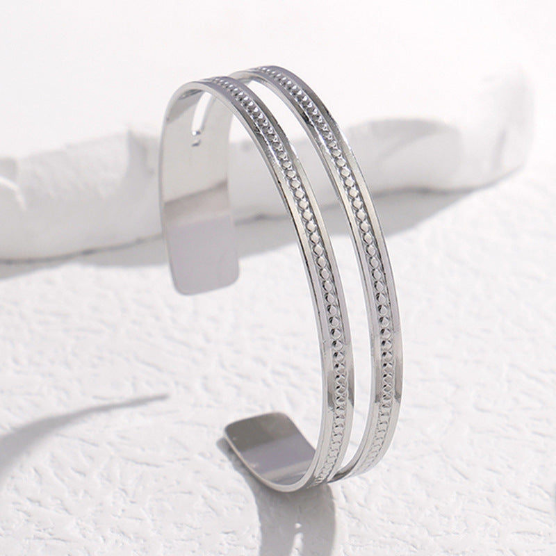 Wholesale Adjustable Stainless Steel Bracelets Open Bracelet ACC-BT-Manguo001