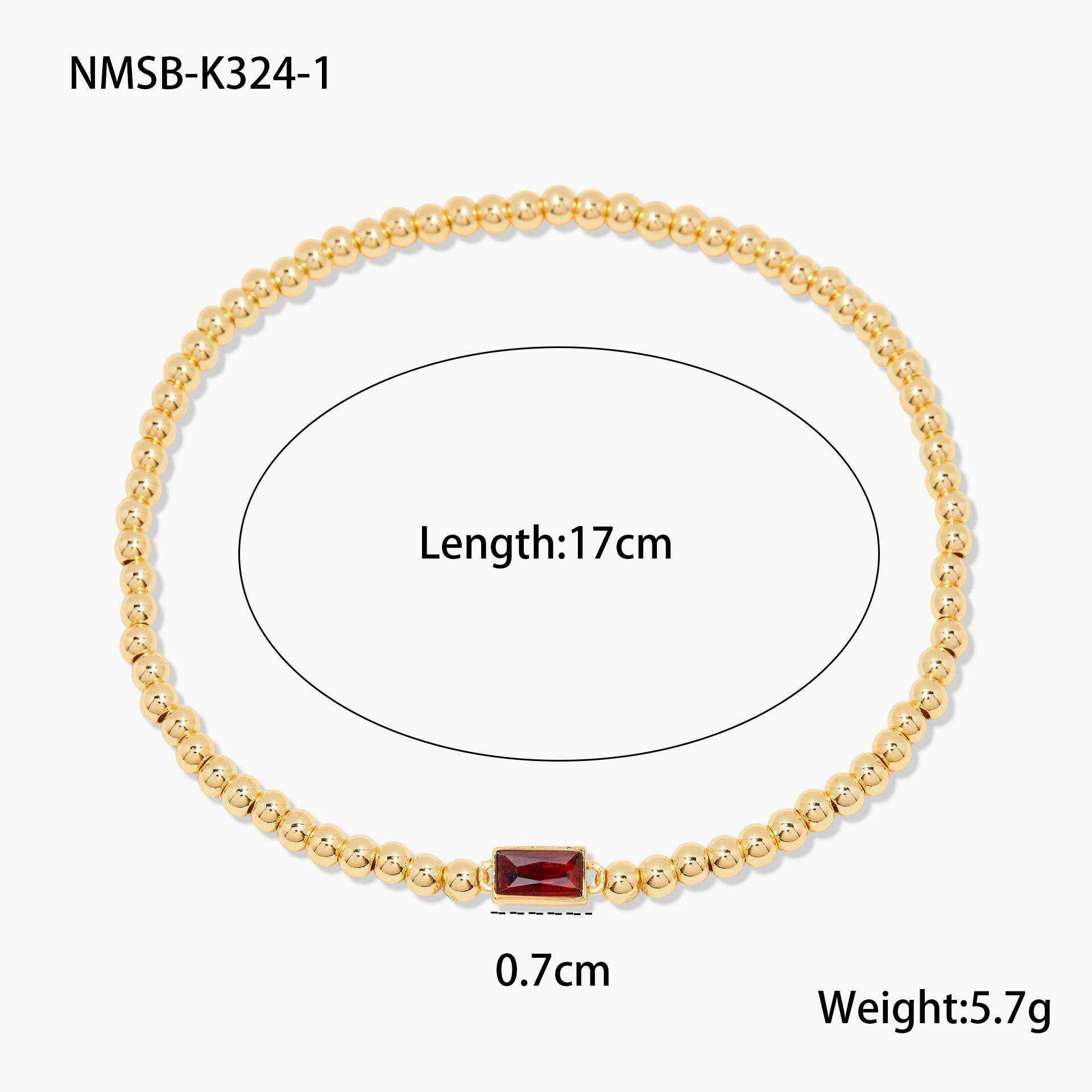 Wholesale Stainless steel gold-plated colored zircon bracelet