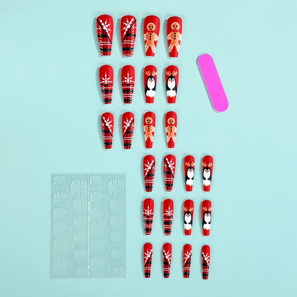 Wholesale 24 Pieces/ box Christmas  Doll Penguin Nail