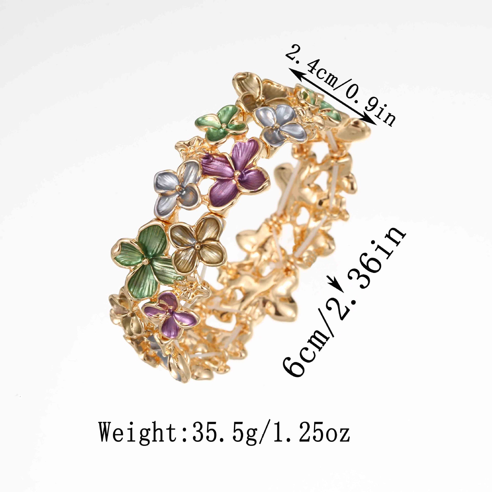 Wholesale  Enamel Small Cherry Blossom Elastic Bracelet